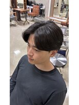 ブルニール 心斎橋(BLEUNIR)&nbsp;社会人ヘア　ニュアンスパーマ　毛流れパーマ　センターパート