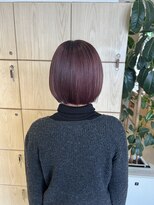 アドラーブル 万代店 (adorable)&nbsp;ピンクラベンダーカラー×韓国風切りっぱなし小顔ボブ