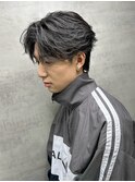 MEN'S HAIR/フェザーショート/フェザーパーマ/ブルーブラック