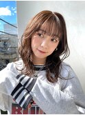 レイヤーカット/ウェットヘア/オリーブベージュ[上大岡]