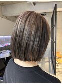 レディースショートミニボブグラデーションカラーピンクベージュ