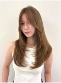 横浜ミディアムウルフレイヤーロングハッシュカットくびれヘア