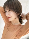 大人ボブくびれボブシースルーバング外ハネボブ切りっぱなしボブ