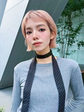 ホフ 大阪心斎橋店(F.O.F) オリーブベージュボブミルクティーブリーチレイヤー心斎橋北堀江