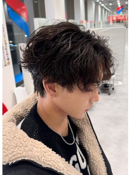 オーシャントーキョー 仙台(OCEAN TOKYO) シャドウパーマショートマッシュツーブロック韓国スパイラル黒髪