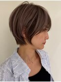 ハイライト白髪染め白髪ぼかしショートボブレイヤー40代横浜関内