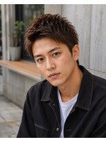 MEN's Baguz MEN'Sカット/ MEN'Sパーマ/ MEN'Sカラー メンズスパイキーショート束感パーマ無造作トレンドヘア