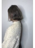 グレージュ_マロンベージュ Aラインボブ かきあげ