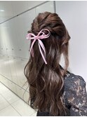 結婚式参列ハーフアップアレンジ