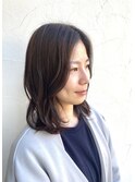 上品大人女子ミディアムスタイル/ニュアンスラベンダーピンク
