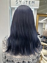 リア(riah) バレイヤージュ/ネイビーアッシュ/暗色透明感カラー/外国人風