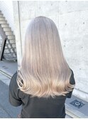 ブリーチダブルカラーホワイトカラーインナーカラー裾カラー艶髪