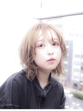 エルピス(elpis) セミディ　シアーカラー　シースルーバング　切りっぱなしボブ