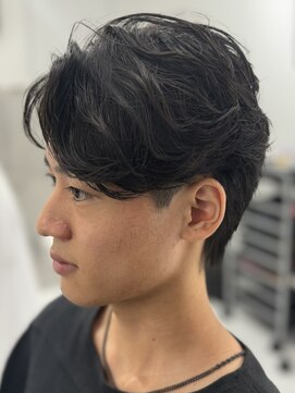 バース 梅田中崎町店(BIRTH) ニュアンスパーマセンターパートフェザーパーマ韓国メンズパーマ