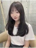 韓国ヘアハッシュカットレイヤーカットベージュブリーチ無し