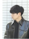 センターパートニュアンスパーマスパイラルパーマメンズパーマ