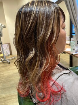 チルアウト 塚口本町店(chill out) ハイライト×インナーカラーレッド/20代/30代/40代/50代/60代