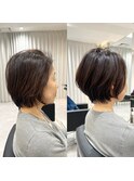30代40代50代絶壁解消ひし形小顔前下がりショートボブ ER