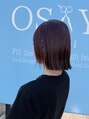 オサヤ アベイ(OSAYA abei)&nbsp;ぱっつとボブ×暖色カラーで柔らか可愛く。