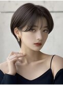 韓国レイヤーバタフライカットアッシュグレーハンサムショート☆