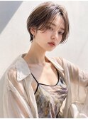 大人可愛い20代30代40代小顔ウルフレイヤーボブグレージュ