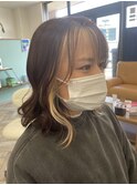 フェイスフレーミングブリーチ×アプリコットブラウンカラー