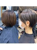 30代/40代/50代・絶壁解消・小顔前下がりショートボブ【中村】