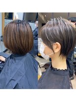 30代/40代/50代・絶壁解消・小顔前下がりショートボブ【中村】
