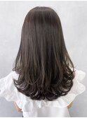 ワンカールレイヤー_グレージュカラーボブウルフ_ba411741