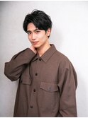 王道黒髪センターパート×束感ニュアンスパーマ