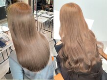 ブリーチなしでも透明感出せます!!髪質改善×ブリーチなし透明感カラーでトレンドヘアを♪[原宿駅/学割U24]