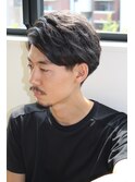 顔まわりスッキリかきあげパーマ