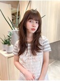 レイヤーカット/ブラウン/ぱっつん/くびれ/オリーブ/グレージュ