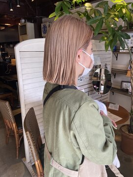 ギリア(Gillia) くすみベージュ/ミルクティー韓国/ハイトーンカラー