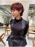 マッシュウルフパーマショートプードルパーマ