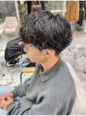 シャドウパーマ外国人風パーマスペインカールメンズパーマ