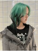 【廣川】ウルフカット/ミント×エンドカラー/イメチェン