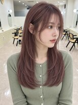 モト 船橋(moto)&nbsp;韓国ロングレイヤー艶髪美髪ダスティローズブラウン顔周り船橋