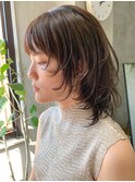 ウルフカット、オリーブベージュ、イルミナカラー、あいみょん