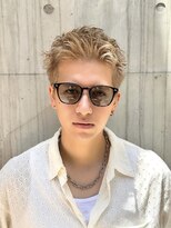 アーリー(Ali'i) 刈り上げツーブロックハイトーンスパイキーショートアップバング