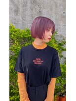 デビュー ヘアーメイク ハッシュカットフルバングレッドブラウン似合わせカット髪質改善