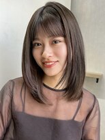 ミディアムくびレイヤーハッシュカットボブ20代30代40第一