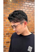 七三スタイル×アイロンパーマ