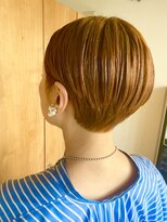 フレイムスヘアデザイン(FRAMES hair design)&nbsp;耳掛けショート×柔らかオレンジ♪