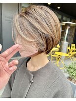 サンド 池袋 2nd(sand)&nbsp;ショートボブ×脱白髪染めハイライト#池袋#東池袋