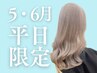 【5.6月平日限定】ダブルカラー(ケアブリーチ×1＋カラー)＋２stepTR《仙台》