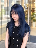 デコラ DECOR&nbsp;透明感ネイビーブルー×韓国風レイヤーロング
