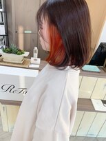 ヘアー アトリエ アンジー(Hair Atelier Angee)&nbsp;オレンジのインナーカラー