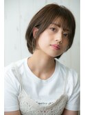 【オレンジクラッカー】前上り耳掛けレイヤーショートボブ