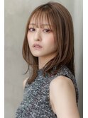 大人かわいい前髪セシルカットココアブラウンフリンジウェーブ